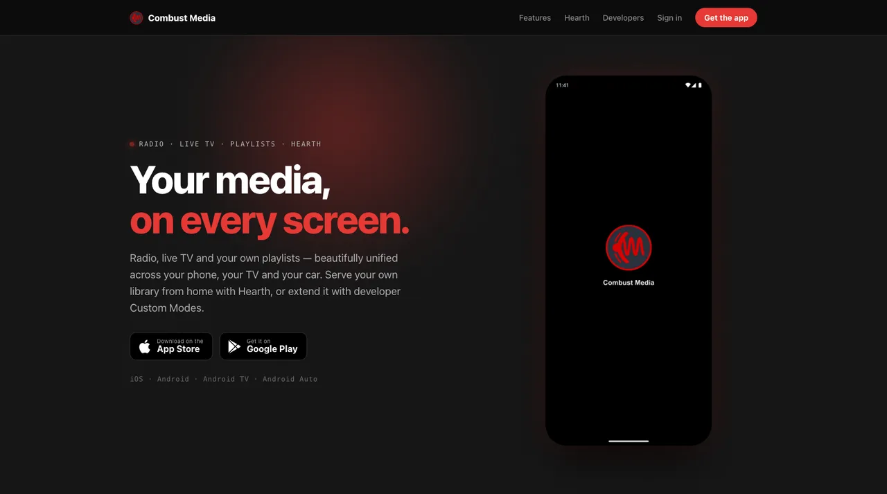 Combust Media website preview