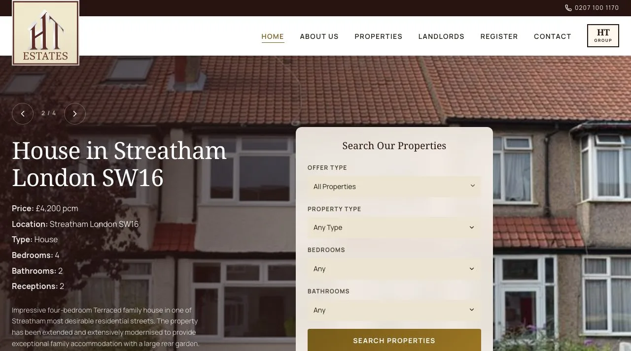 HT Estates website preview