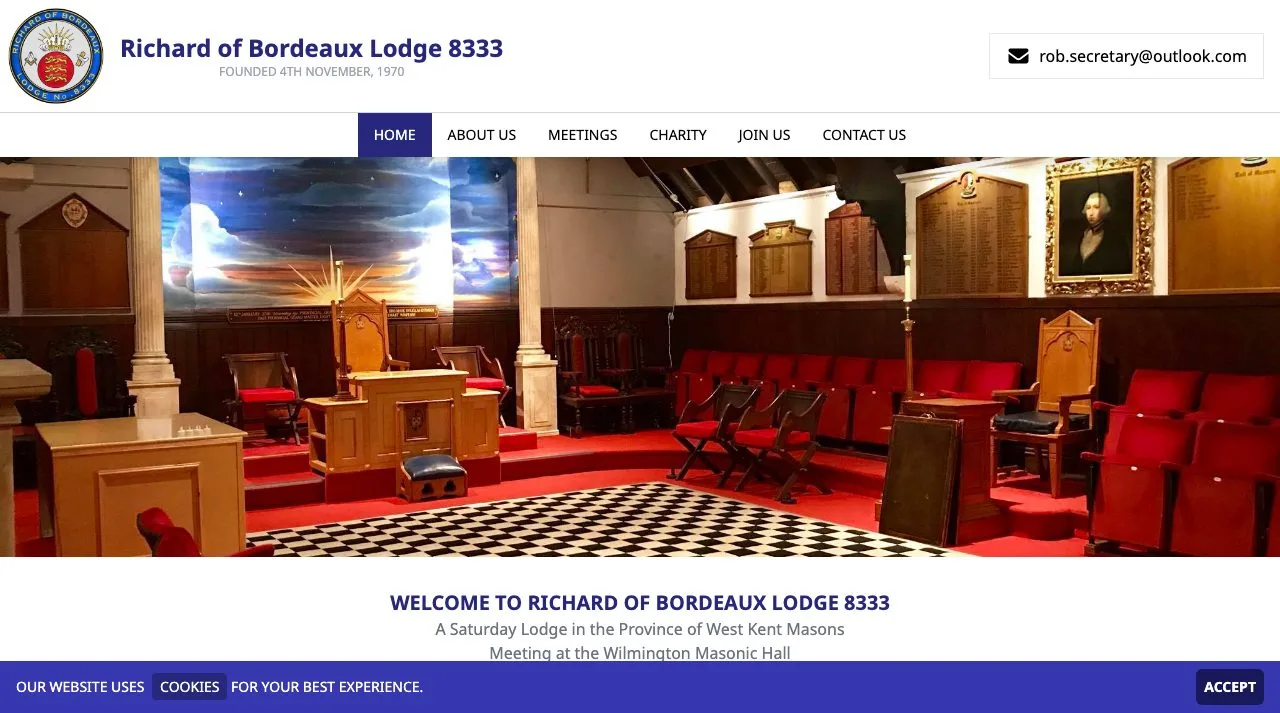 Richard of Bordeaux Lodge 8333 website preview